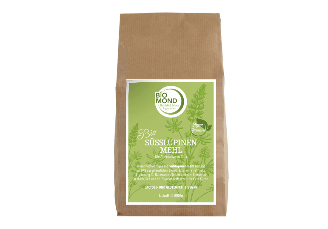 Süßlupinenmehl, BIO, pflanzliches Eiweiß - 1000 g, Rohkost von BIOMOND